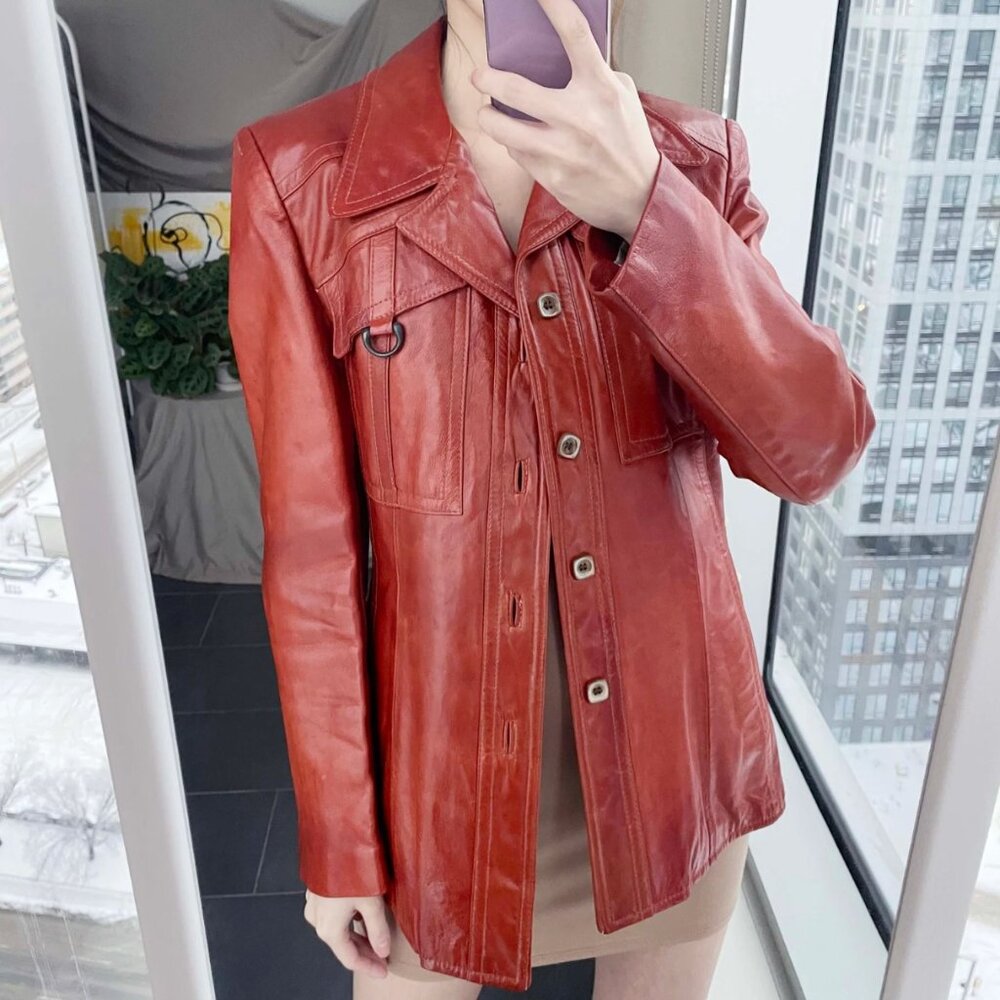 Vintage Brown Leather Jacket - The Bay - Western Gangster Style